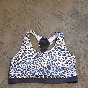 LuLaRoe Black & White Leopard Racerback Sports Bra